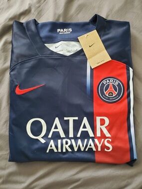 Nike Paris Saint-Germain Navy & Red Soccer Top